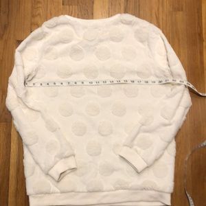 BOGO White Soft Sweatshirt has Fur Like Circle Dots Design